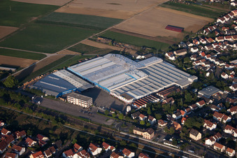 Kardex Remstar Produktion Deutschland GmbH factory premises Kardex-Platz in Bellheim in the state Rhineland-Palatinate, Germany seen from above