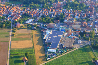 Aerial photograpy of BELLHEIMER BREWERY - PARK & Bellheimer Breweries GmbH & Co. KG in Bellheim in the state Rhineland-Palatinate, Germany