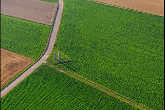 Stealing at the Palatinate Panorama Bench in Herxheim bei Landau in the state Rhineland-Palatinate, Germany seen from above