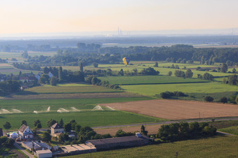 Landing of a hot air balloon D-OTKA in Erlenbach bei Kandel in the state Rhineland-Palatinate, Germany