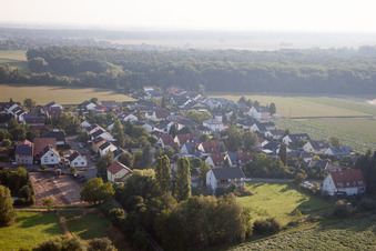 Aerial view of From the south in Erlenbach bei Kandel in the state Rhineland-Palatinate, Germany