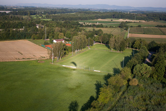 Aerial photograpy of Sports field in Erlenbach bei Kandel in the state Rhineland-Palatinate, Germany