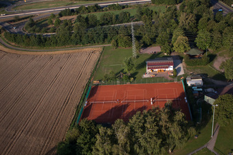 Aerial photograpy of Tennis Club in Erlenbach bei Kandel in the state Rhineland-Palatinate, Germany