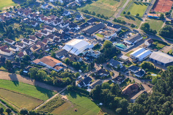 Aerial view of Schuschu Roof and Wall GmbH in Rheinzabern in the state Rhineland-Palatinate, Germany