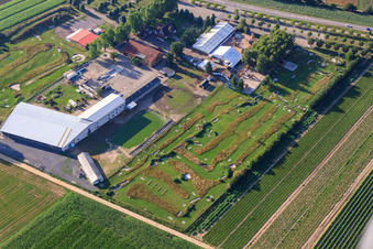 Southern Palatinate Football Golf Park at Adamshof Kandel in Kandel in the state Rhineland-Palatinate, Germany from above