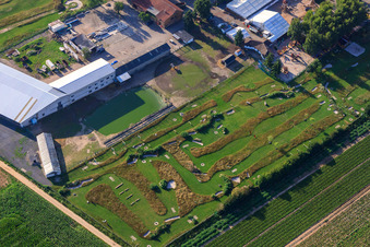 Southern Palatinate Football Golf Park at Adamshof Kandel in Kandel in the state Rhineland-Palatinate, Germany seen from above