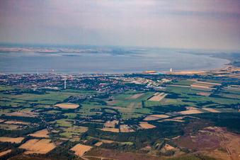 Aerial view of From the west in the district Süder- und Westerwisch in Cuxhaven in the state Lower Saxony, Germany