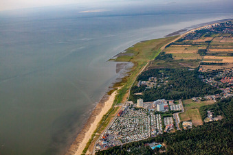 Aerial view of District Sahlenburg in Cuxhaven in the state Lower Saxony, Germany
