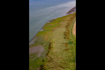 Aerial view of Wadden Sea in the district Duhnen in Cuxhaven in the state Lower Saxony, Germany