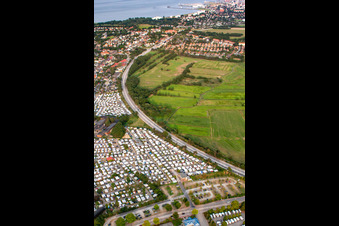 Camping site at Bäderring in the district Duhnen in Cuxhaven in the state Lower Saxony, Germany