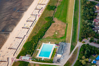 Steinmarne outdoor swimming pool in the district Duhnen in Cuxhaven in the state Lower Saxony, Germany