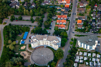 Clinic grounds of the rehabilitation center of the Strandrobbe health resort in the district Duhnen in Cuxhaven in the state Lower Saxony, Germany