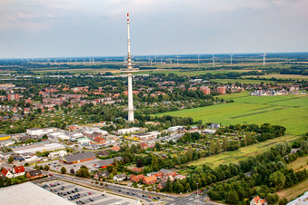 Telecommunications tower and television tower Friedrich-Clemens-Gerke-Turm in the district Süder- und Westerwisch in Cuxhaven in the state Lower Saxony, Germany