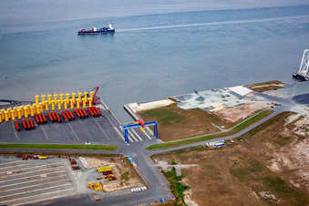 Cuxhaven in the state Lower Saxony, Germany from above