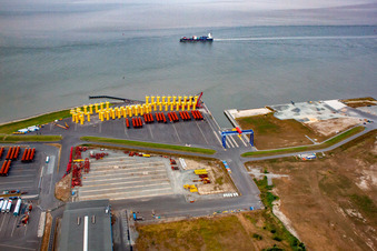 Cuxhaven in the state Lower Saxony, Germany out of the air