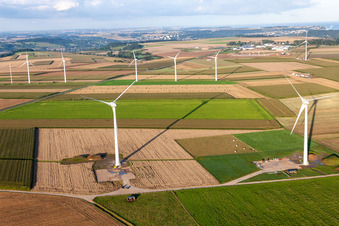 Wind farm in Béthencourt-sur-Mer in the state Somme, France