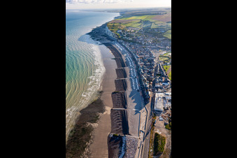 Aerial photograpy of Plague in Mers-les-Bains in the state Somme, France
