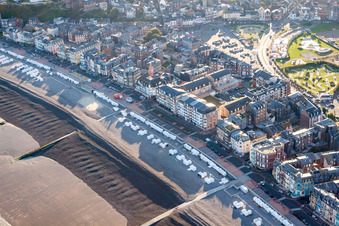 Aerial photograpy of Mers-les-Bains in the state Somme, France