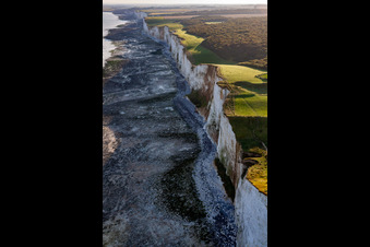Aerial photograpy of Falaise in Mers-les-Bains in the state Somme, France