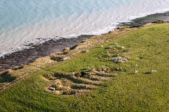 Cliffs in Saint-Quentin-la-Motte-Croix-au-Bailly in the state Somme, France from above