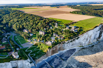 Aerial view of Cise Cliff in Ault in the state Somme, France