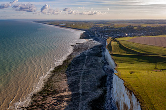 Aerial view of Ault in the state Somme, France