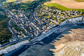 Aerial view of Falaise D Ault in Ault in the state Somme, France