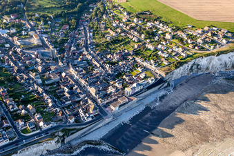 Oblique view of Falaise D Ault in Ault in the state Somme, France