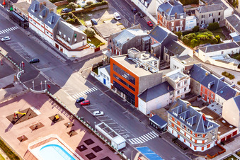 Drone recording of Cayeux-sur-Mer in the state Somme, France