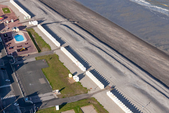 Beach landscape on the Coast to the English Channel in Cayeux-sur-Mer in Hauts-de-France, France