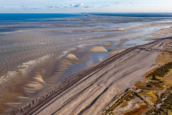 Cayeux-sur-Mer in the state Somme, France seen from a drone