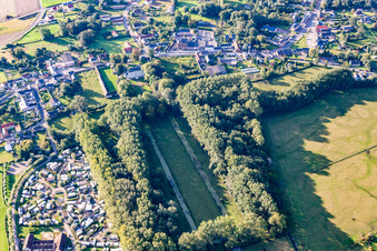 Aerial view of Lanchères in the state Somme, France