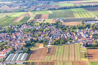 Weingarten in the state Rhineland-Palatinate, Germany seen from above