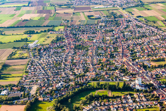 Bird's eye view of District Iggelheim in Böhl-Iggelheim in the state Rhineland-Palatinate, Germany