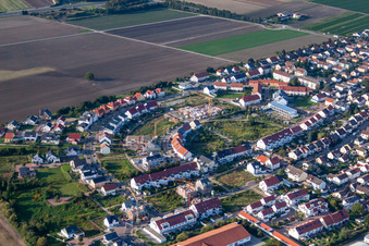 Aerial photograpy of Medardus ring in Mutterstadt in the state Rhineland-Palatinate, Germany