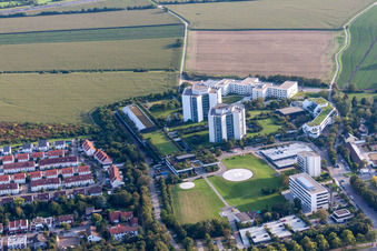 BG Accident Clinic in the district Oggersheim in Ludwigshafen am Rhein in the state Rhineland-Palatinate, Germany from the plane
