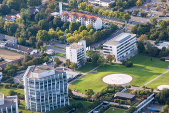 Aerial view of BG Accident Clinic in the district Oggersheim in Ludwigshafen am Rhein in the state Rhineland-Palatinate, Germany