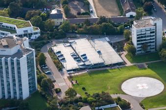 BG Accident Clinic in the district Oggersheim in Ludwigshafen am Rhein in the state Rhineland-Palatinate, Germany from the plane