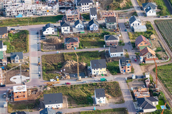 Aerial photograpy of New development area Betheny-Allee in the district Schauernheim in Dannstadt-Schauernheim in the state Rhineland-Palatinate, Germany