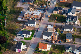 Aerial view of New development area in the district Schauernheim in Dannstadt-Schauernheim in the state Rhineland-Palatinate, Germany