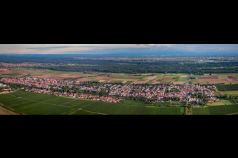 Aerial photograpy of Panorama in the district Niederhochstadt in Hochstadt in the state Rhineland-Palatinate, Germany