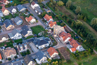 Aerial photograpy of Lothringer Street in Offenbach an der Queich in the state Rhineland-Palatinate, Germany