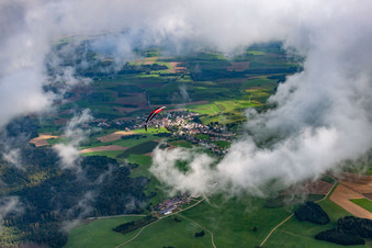Place under clouds in the district Gallmannsweil in Mühlingen in the state Baden-Wuerttemberg, Germany