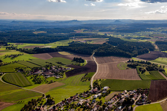 Aerial view of District Mainwangen in Mühlingen in the state Baden-Wuerttemberg, Germany