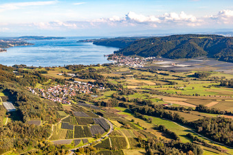 Drone recording of District Bodman in Bodman-Ludwigshafen in the state Baden-Wuerttemberg, Germany