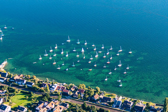 Sailboat dock in Allensbach in the state Baden-Wuerttemberg, Germany