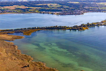 Aerial photograpy of Footbridge to Reichenau - Pirminstr in the district Lindenbühl in Reichenau in the state Baden-Wuerttemberg, Germany