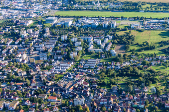 Drone image of District Wollmatingen in Konstanz in the state Baden-Wuerttemberg, Germany