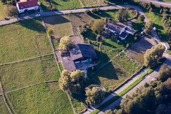 Aerial view of Lilly's Riding Stable in the district Wollmatingen in Konstanz in the state Baden-Wuerttemberg, Germany