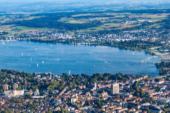 Oblique view of District Petershausen in Konstanz in the state Baden-Wuerttemberg, Germany